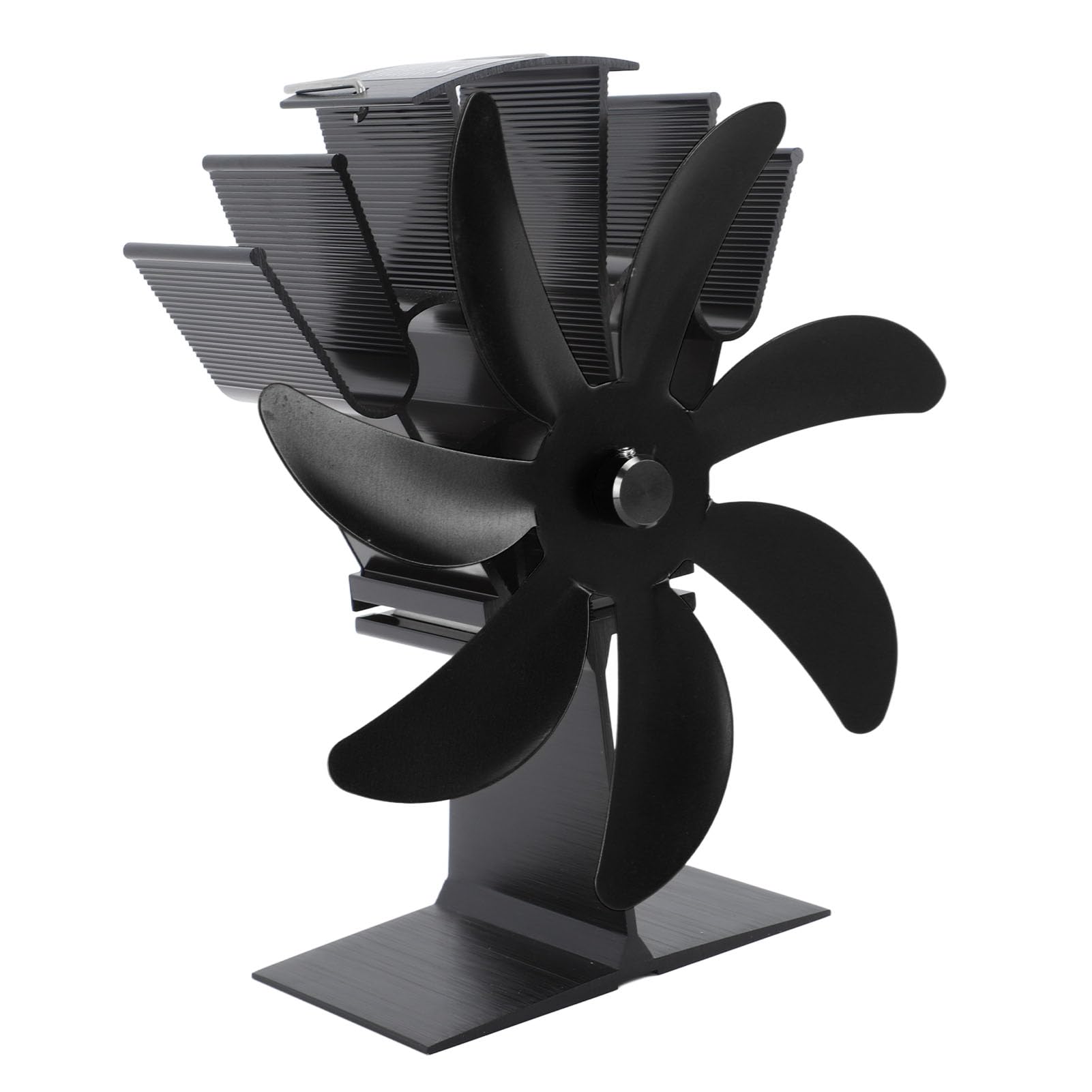 **Heat Powered Wood Stove Fan - Quiet & Safe Thermoelectric Stove Fan for Home Heating - Perfect for Fireplace, Cabin, or RV Use (Black)**