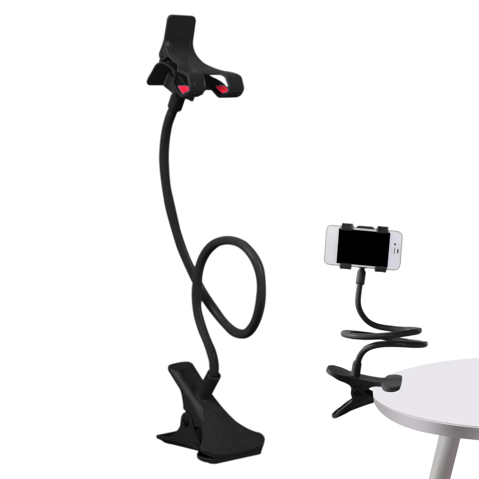 Flexible Gooseneck Phone Holder - Adjustable Bedside Stand for Hands-Free Viewing
