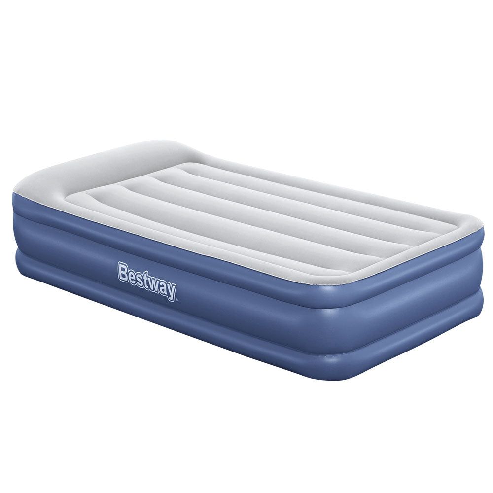 Bestway Single Size Air Mattress - Portable & Comfortable Inflatable Bed for Camping, Travel & Guest Use
