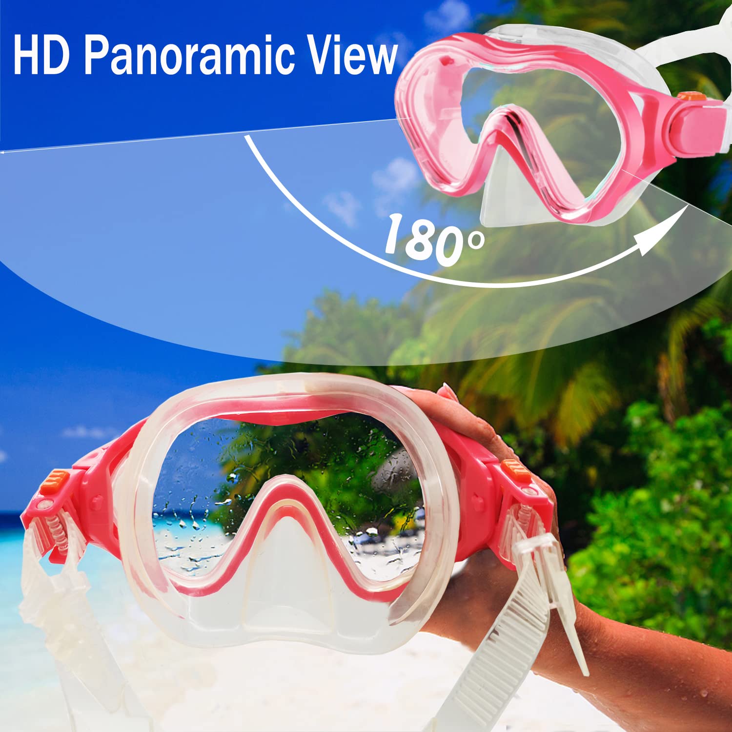 Kids Snorkel Set - Adjustable Diving Mask, Snorkel & Swim Fins with Anti-Fog Technology | Complete Snorkeling Gear for Children | Perfect for Pool, Beach & Ocean Adventures
