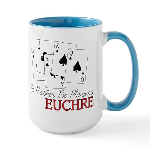 White/Blue Inside - Euchre Playing Large Mug