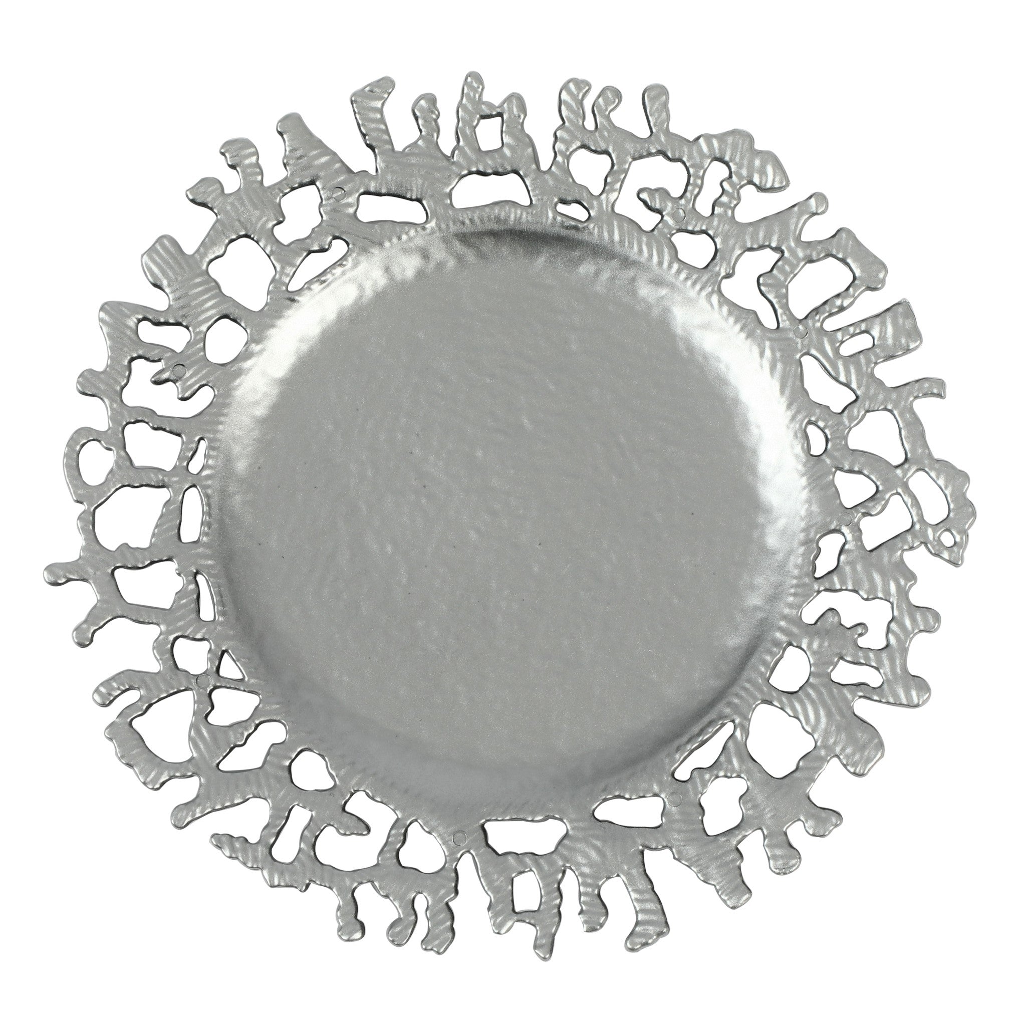 Elegant Branch Molten Acrylic Charger Plate in Silver - Perfect for Wedding Decor, Dinner Parties & Formal Table Settings