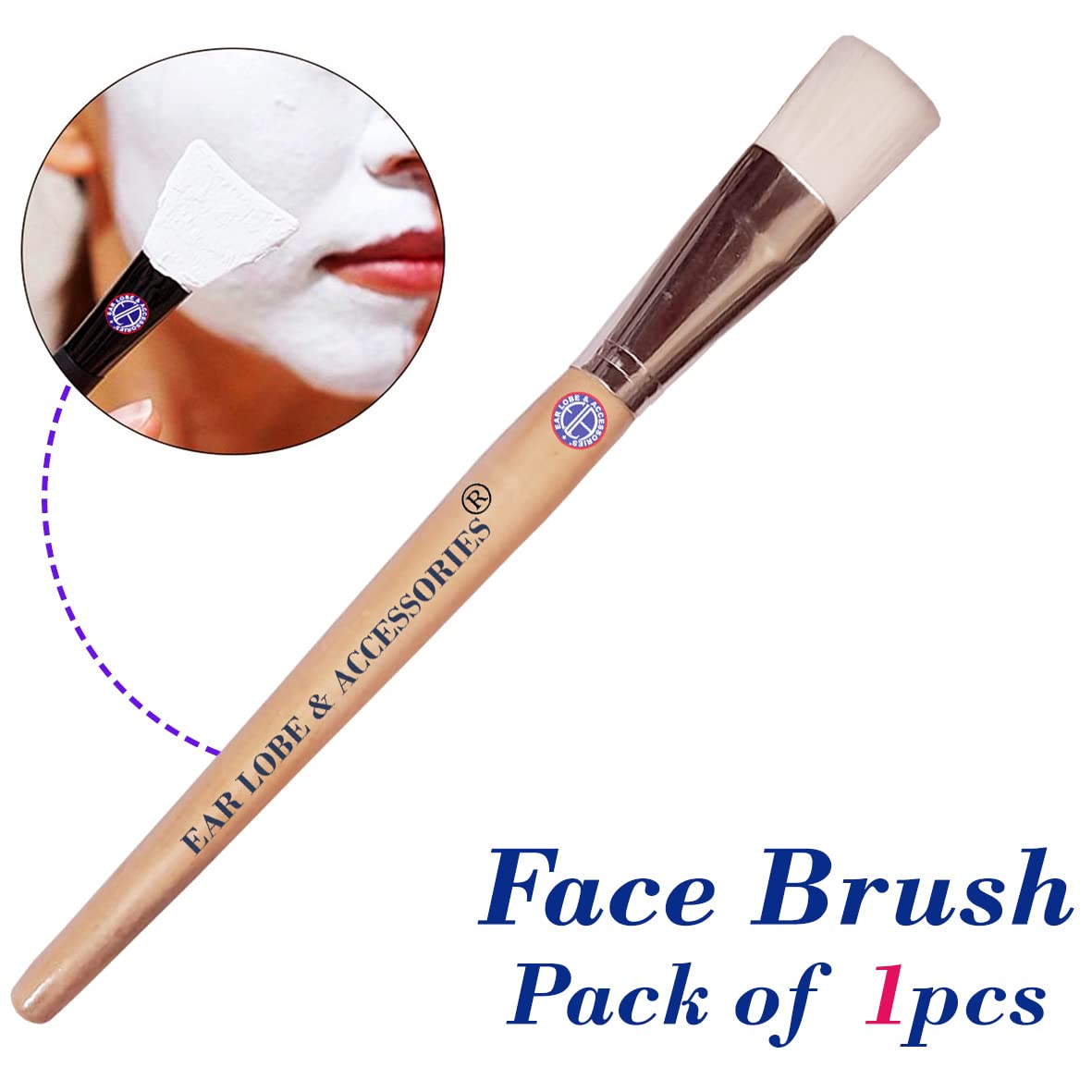 Ear Lobe & Makeup Brush Combo Pack - Foundation Brush & Face Brush Set (2 Pcs) for Professional Makeup Application & Daily Beauty Routine