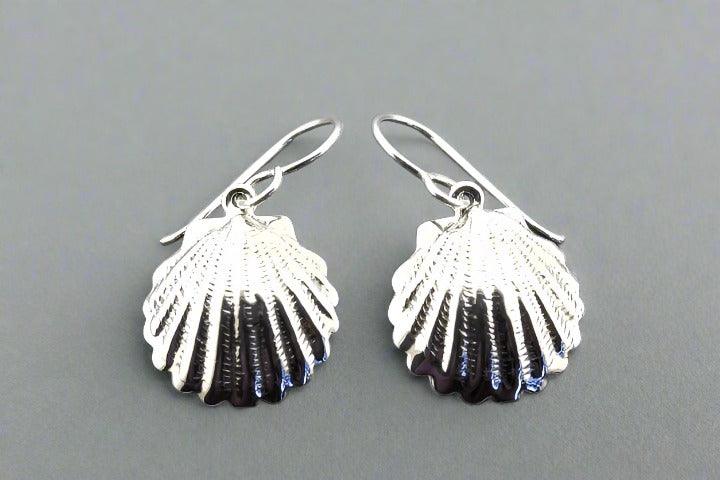 Scallop Shell Drop Earrings - Sterling Silver Jewelry for Women - Perfect for Beach Weddings, Summer Outfits & Boho Style