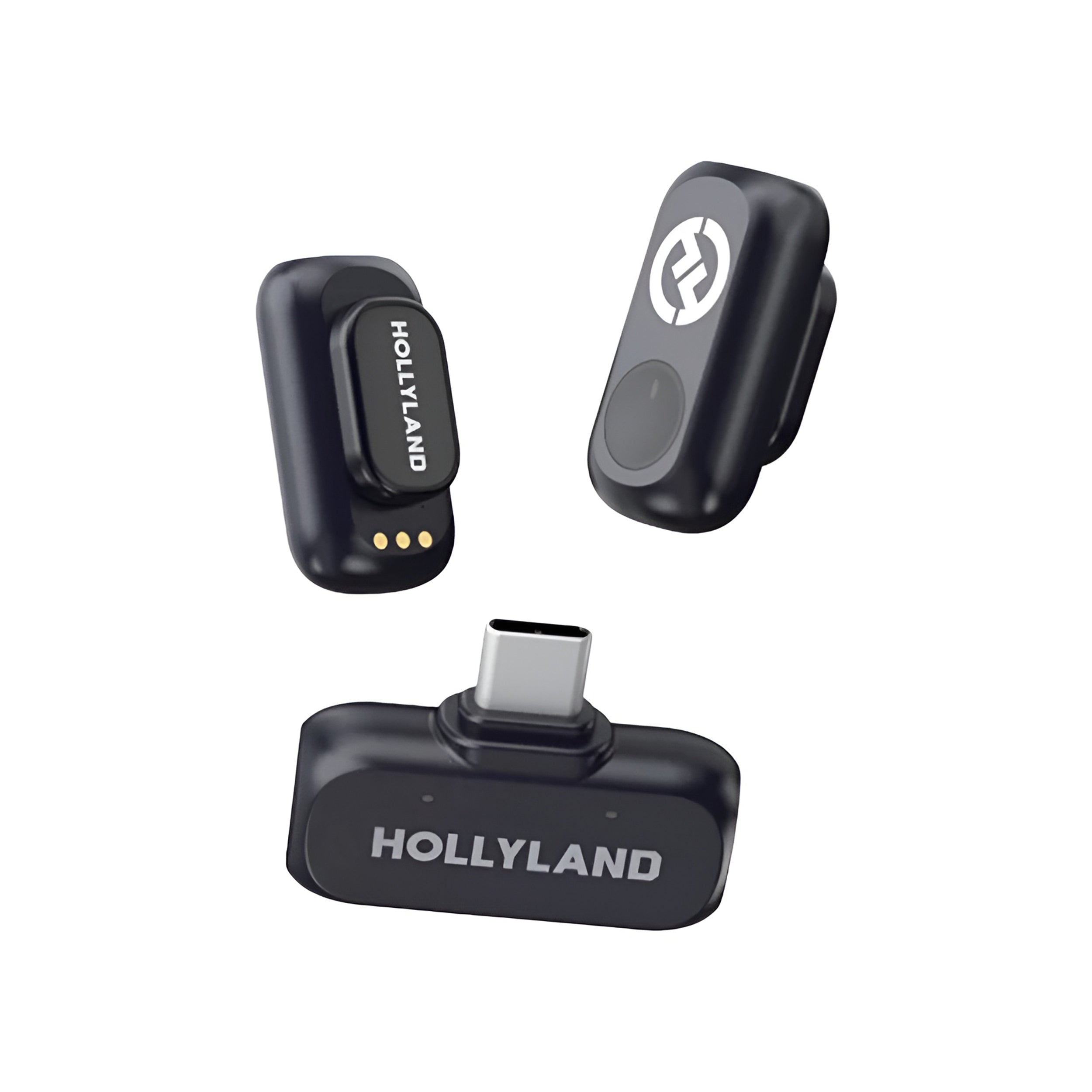 Hollyland LARK A1 Mini Duo USB-C Wireless Lavalier Microphones for iPhone, Android, Camera - Compact Noise Reduction Mic for Vlogging, Interviews, Live Streaming & Content Creation (6108 Mini Duo)
