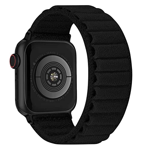 Braided Solo Loop Bands for Apple Watch - Stretchy Nylon Elastic Sport Strap Compatible with iWatch Series 8/7/6/5/4/3/2/1/SE/Ultra (38mm 40mm 41mm 42mm 44mm 45mm 49mm) - Comfortable & Durable Wristband for Men & Women - Perfect for Workouts, Running & Everyday Wear