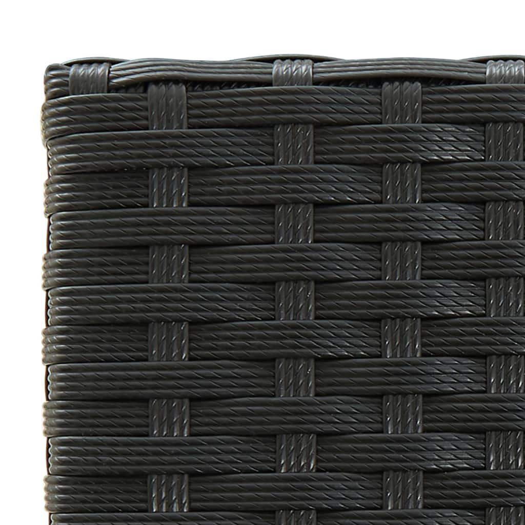 vidaXL 3-Piece Black Poly Rattan Bar Set - Weatherproof Outdoor Patio Furniture with Powder-Coated Steel Frame & Square Bar Table - Perfect for Backyard, Garden, Poolside & Terrace Dining