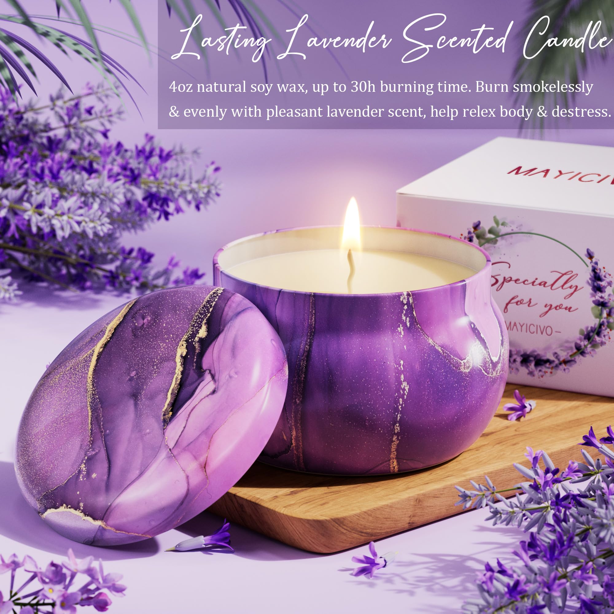 Lavender Relaxing Spa Gift Basket for Women - Luxury Flannel Blanket, Self Care & Get Well Soon Gifts - Perfect Birthday, Mother's Day Present for Mom, Wife, Sister, Friend | Home Spa Relaxation & Recovery Gift Set