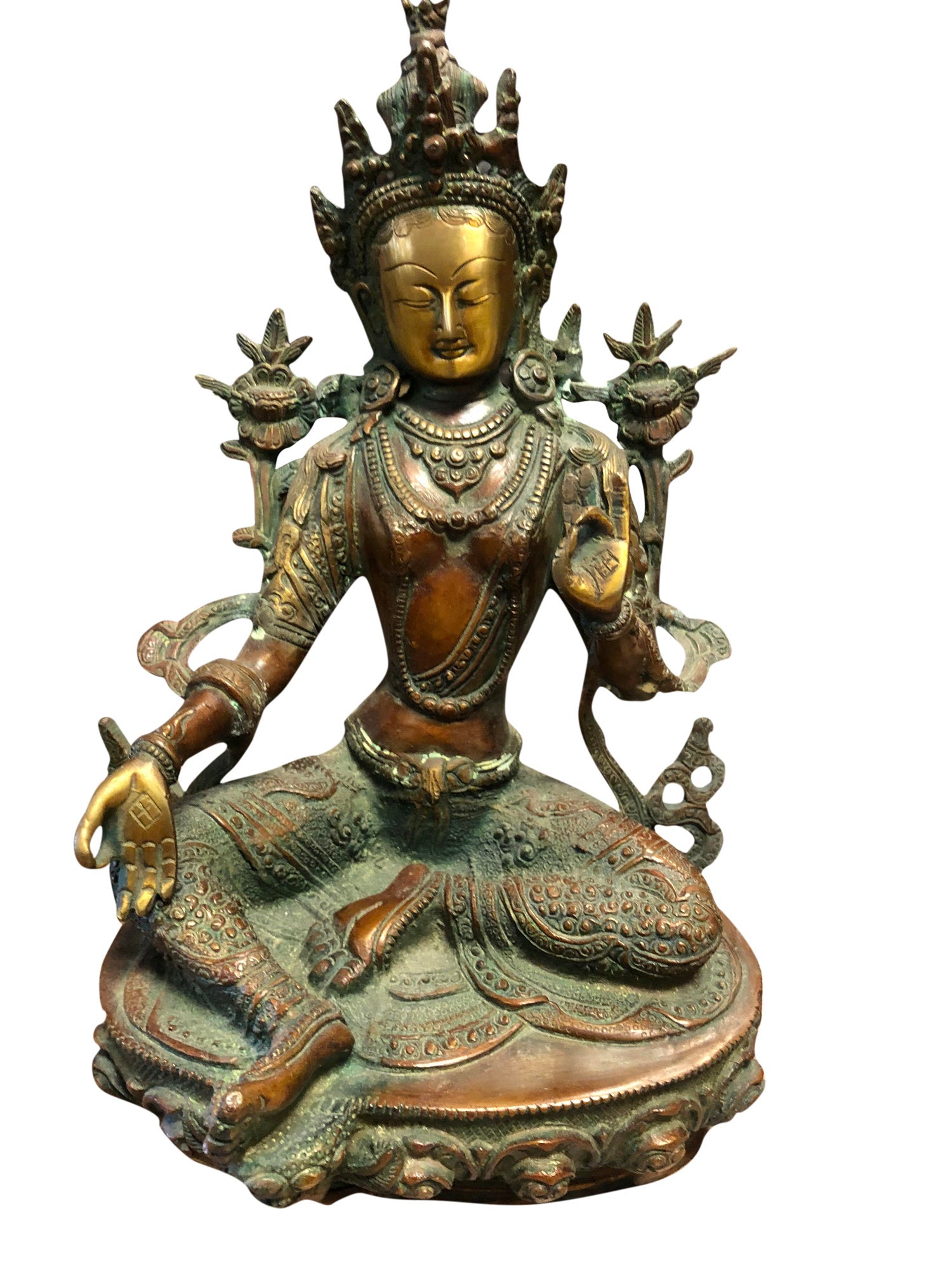 Tara Buddha Brass Statue - Tibetan Buddhism Goddess Statue for Home Altar & Meditation Space | Handcrafted Religious Decor for Spiritual Practice