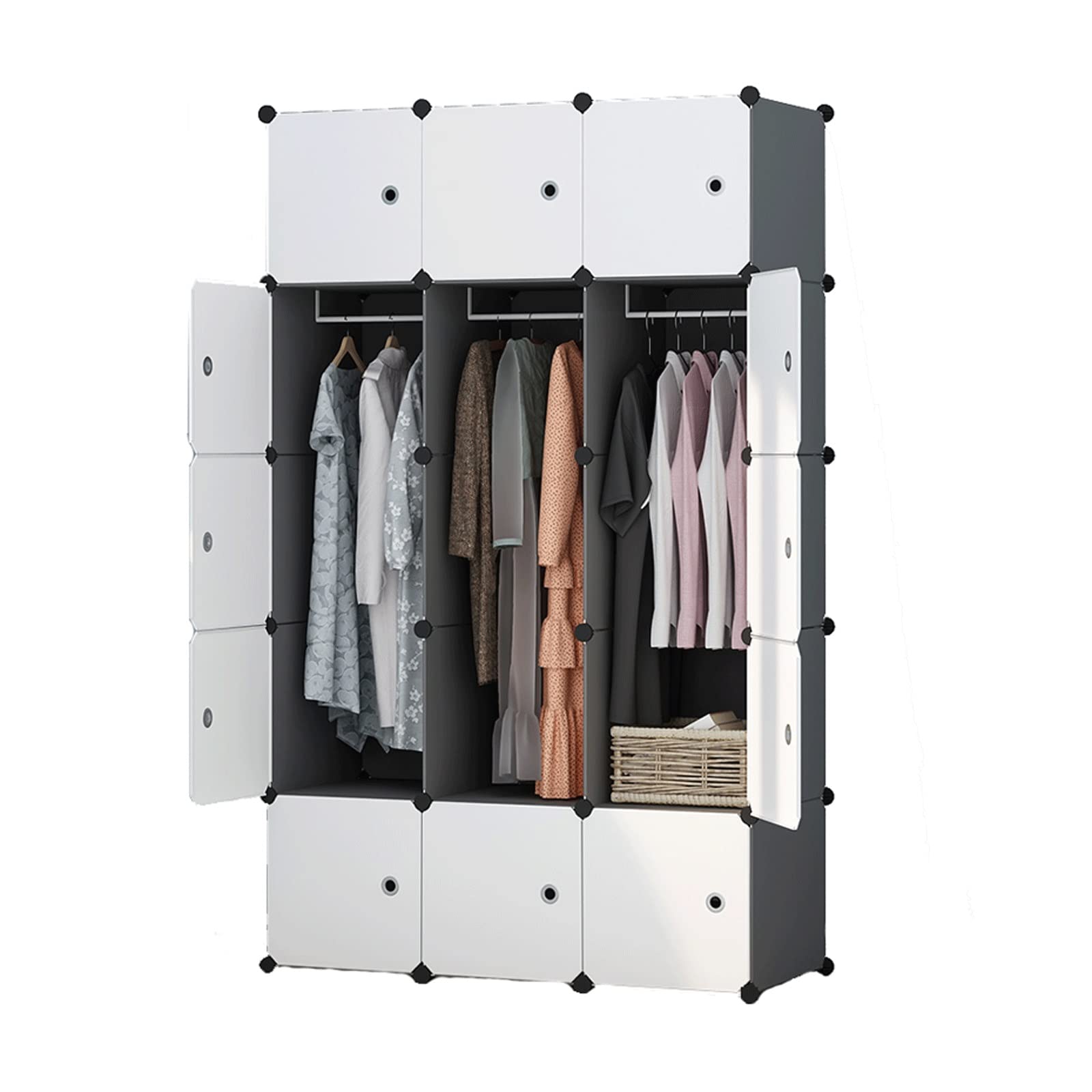 TOMYEUS Portable Modular Wardrobe Closet - Space Saving Storage Organizer for Clothes, Books, Toys & Towels | Perfect for Small Apartments, Dorm Rooms & Kids Bedrooms