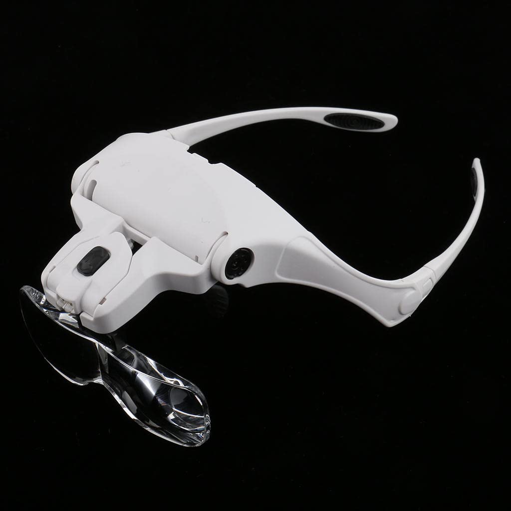 VMS INDIA 5 Lens Magnifying Headset with LED Light - Professional Eyelash Extension & Microblading Tool for Precise Work - Perfect for Salon, Spa & Home Use