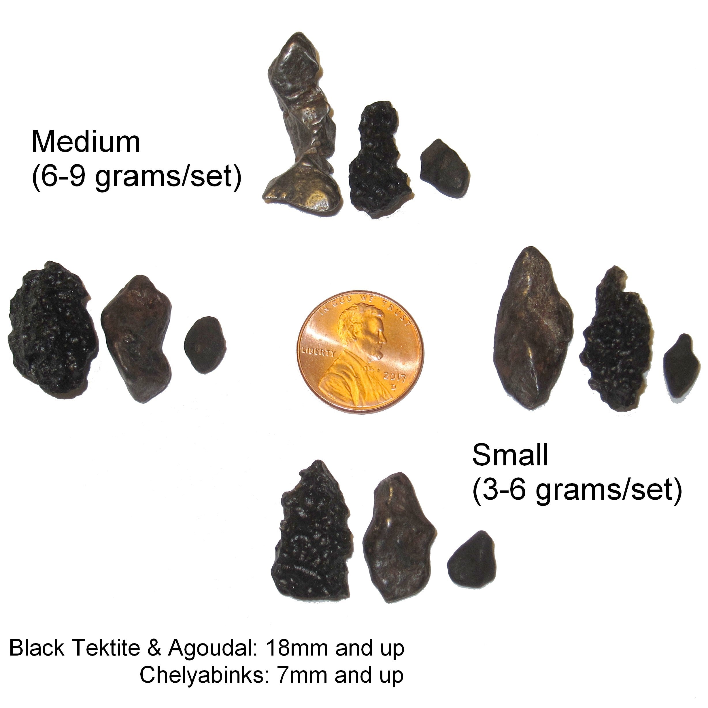 Black Tektite Agoudal Chelyabinsk Meteorite Set - Unique Space Rock Collection for Jewelry Making, Meditation & Spiritual Healing Gifts