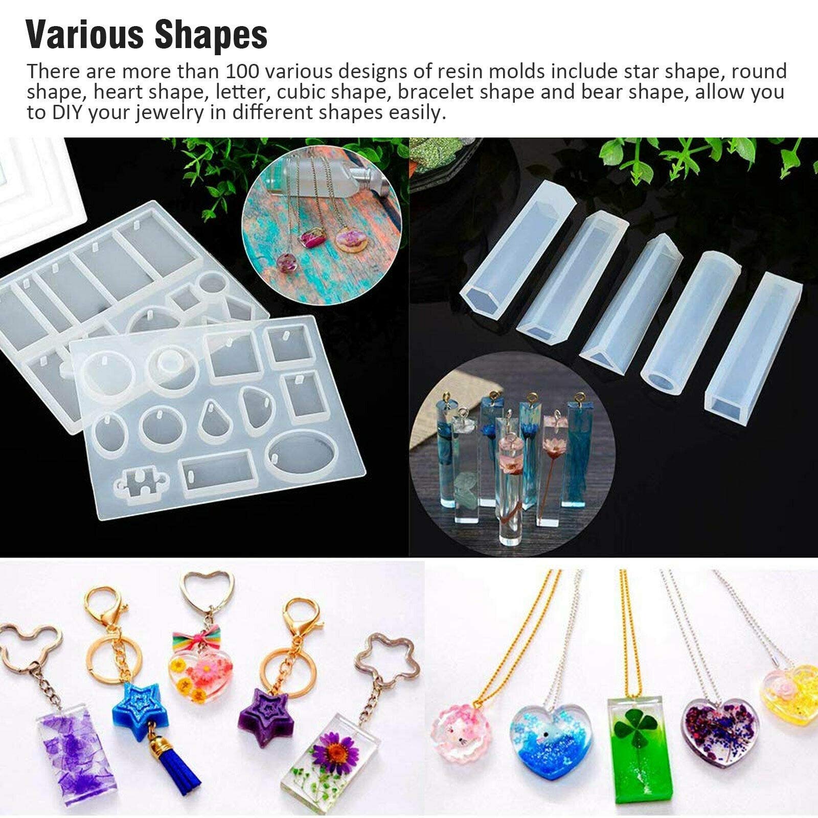 BRAVECOW 229Pcs DIY Jewelry Making Kit - Silicone Resin Molds, Epoxy Spoon & Pendant Casting Set for Necklace, Earrings & Craft Projects | Perfect for Beginners & Resin Art DIY Enthusiasts | Home Decor, Gift Making & Handmade Jewelry Creations