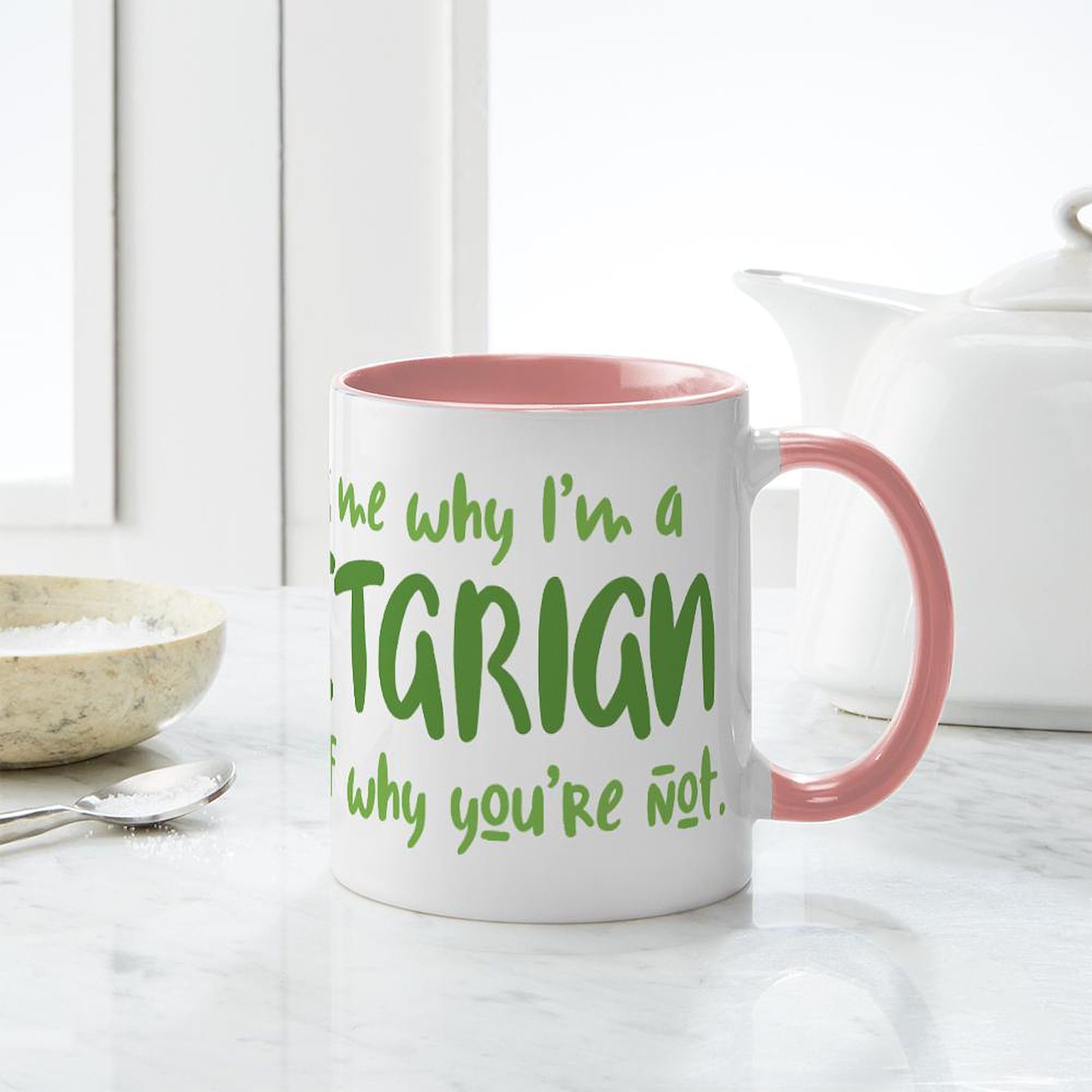 Why Not Vegetarian? 11 oz (325 ml) Ceramic Coffee Mug - Perfect for Tea, Hot Chocolate & Office Use