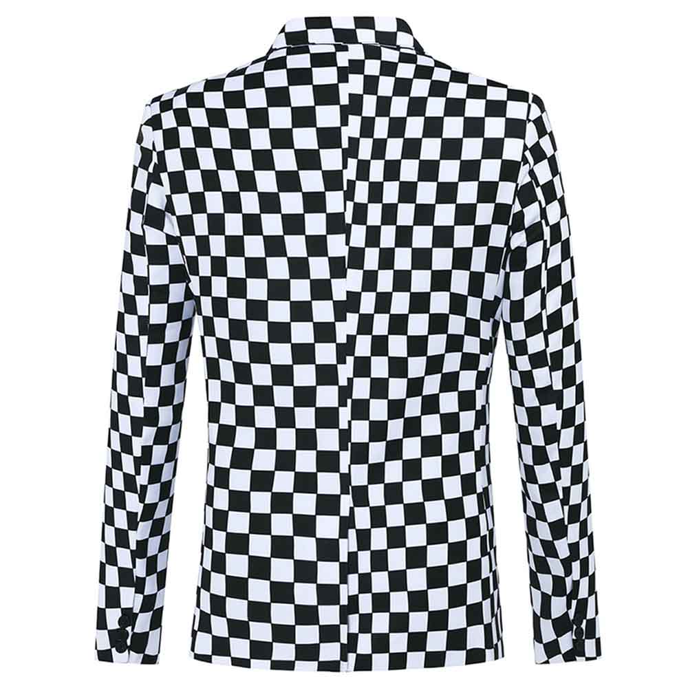 Checkerboard Print Blazer for Women - Slim Fit Plaid Jacket for Office, Business & Formal Occasions | Stylish Workwear & Professional Outfits