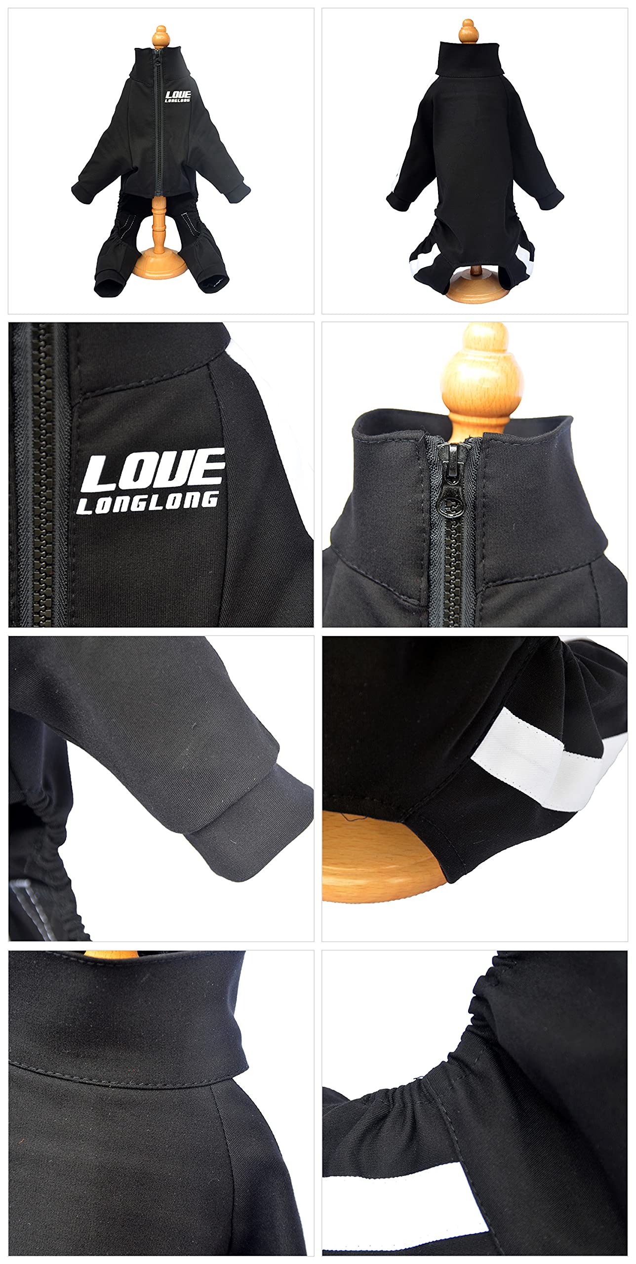 Zipper Dog Sweatshirt - 4-Legs Covered Sport Suit, Breathable & Comfortable Dog Sweater for Small, Medium & Large Dogs - Black XS | Perfect for Outdoor Adventures, Winter Walks & Pet Fashion