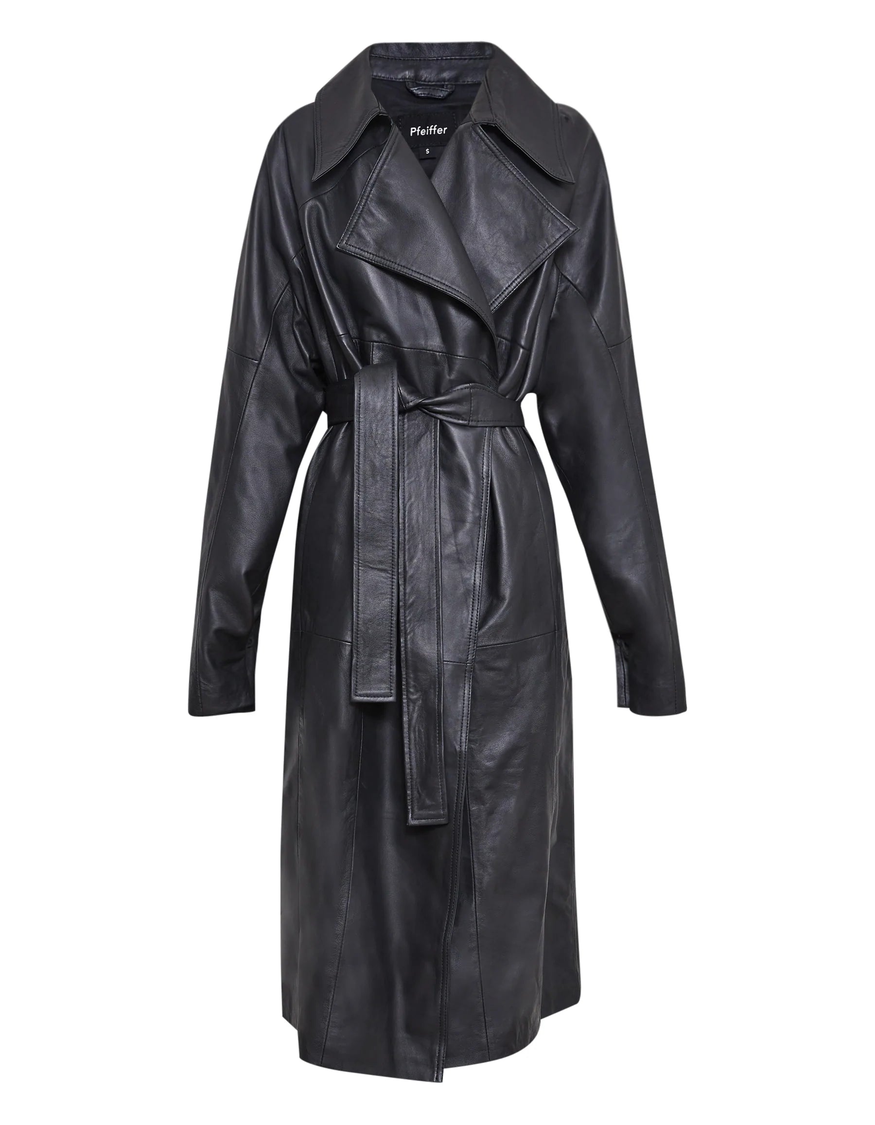 Premium Genuine Leather Trench Coat for Men & Women - Classic Waterproof Windbreaker with Belt - Perfect for Fall, Winter & Formal Occasions