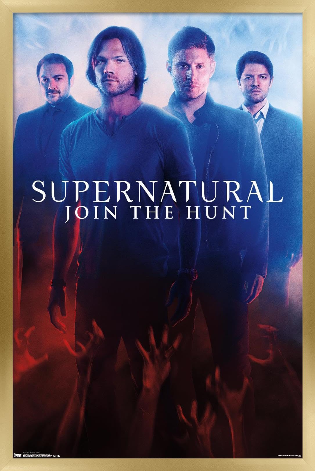 Supernatural Demons Wall Poster 22.375x34 Inches - Gold Framed Gothic Home Decor for Living Room, Bedroom & Office | TV Show Inspired Art Print