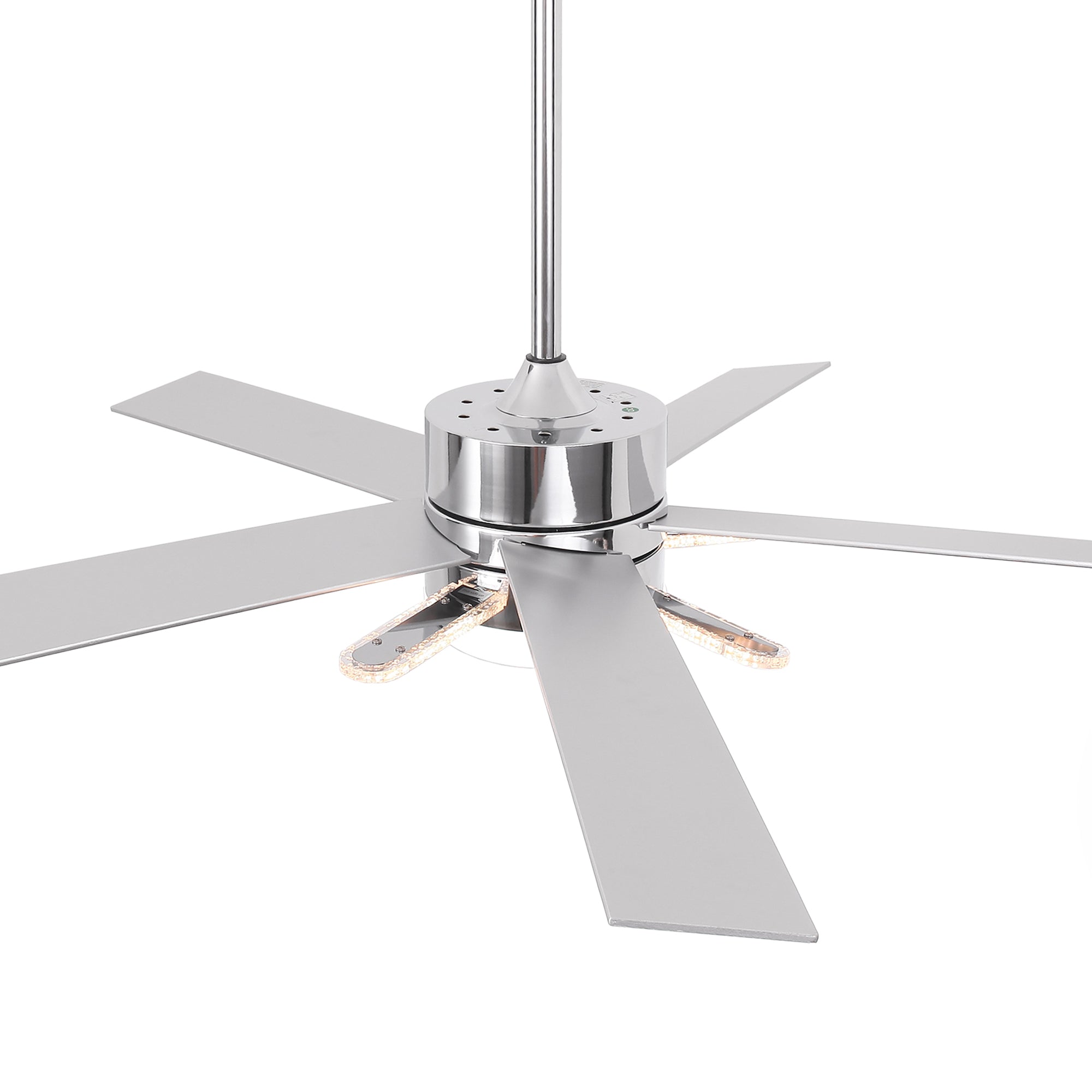 52 Inch Modern Ceiling Fan with Double-Sided Blades, Downrod Mount & Main/Side LED Lights - Perfect for Living Room, Bedroom, and Outdoor Patio Cooling