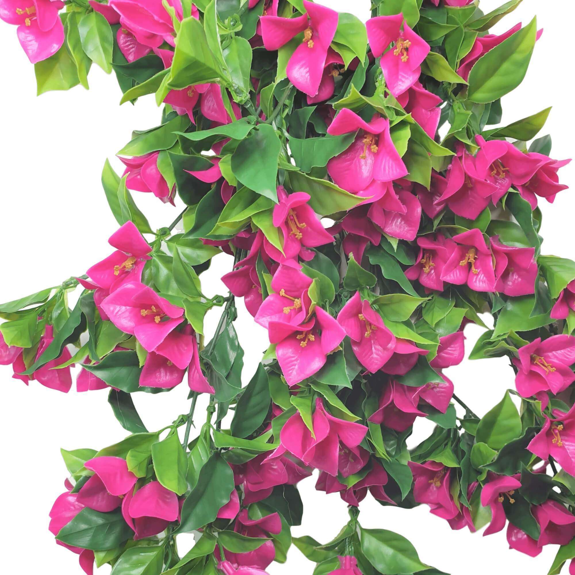 Premium UV-Resistant Hanging Artificial Bougainvillea Plant - 35.4 Inch Lifelike Pink & Lilac Silk Flowers for Outdoor/Indoor Decor - Perfect for Patio, Garden, Wedding, and Home Decoration