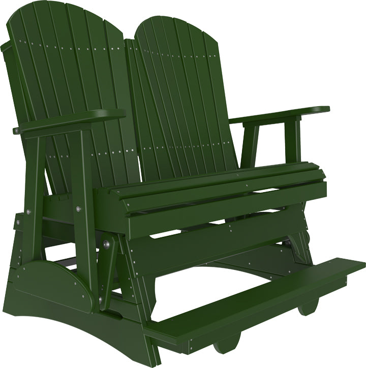 LuxCraft 4-Foot Adirondack Balcony Glider Chair - Outdoor Patio Furniture for Relaxing on Porch, Deck, Garden or Backyard