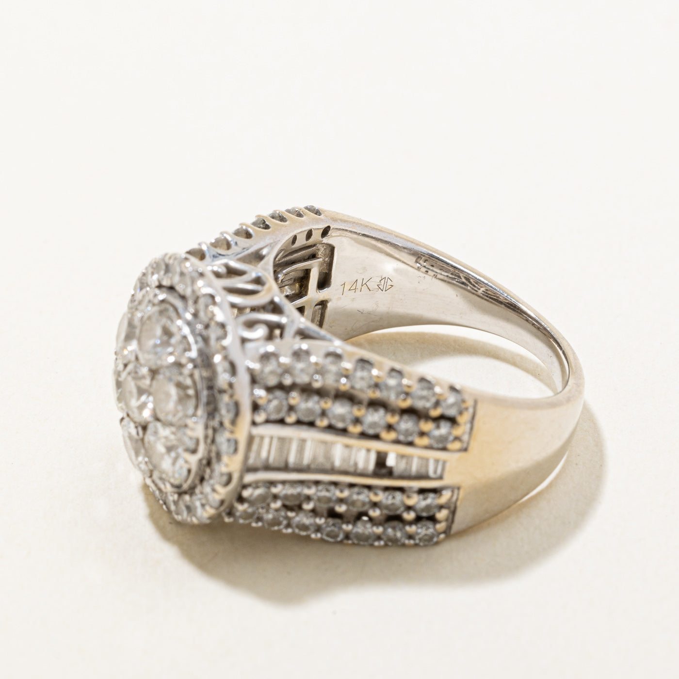 4.02ctw Diamond Cluster Ring for Women - Size 8.5 Wedding, Engagement & Anniversary Jewelry Gift