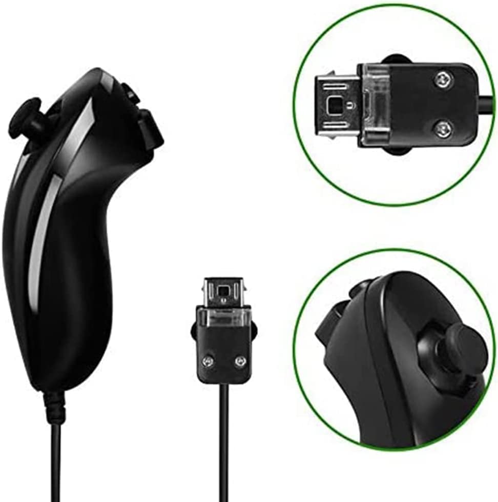 Original Title: Hand Curved Joystick Handle Controller for Wii Nunchuck Remote Controller Replacement Kit (Black)   Optimized Title: **Wii Nunchuck Replacement Joystick Controller - Ergonomic Hand-Curved Handle, Compatible with Wii Remote (Black) - Perfect for Gaming, Fitness & Family Entertainment**
