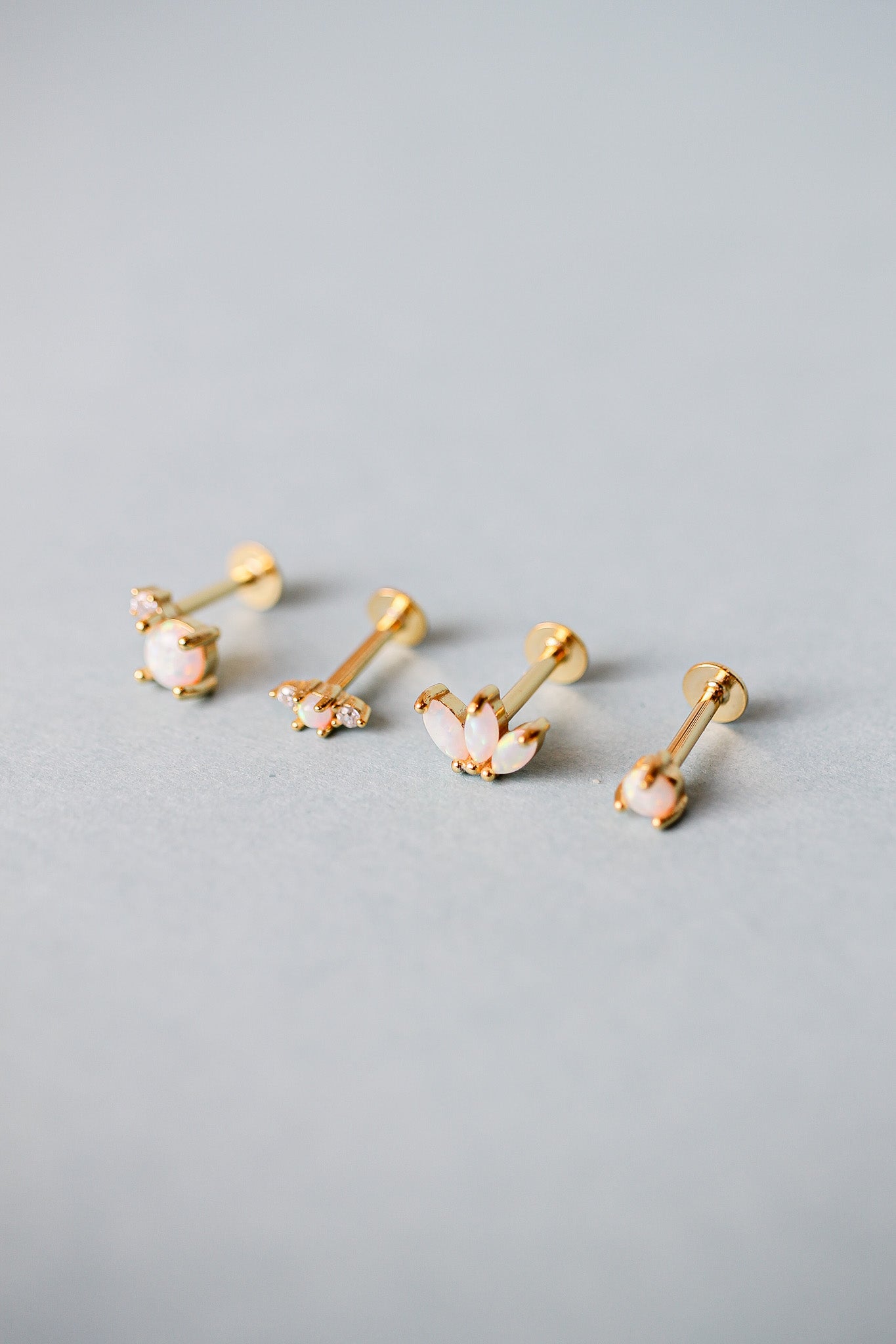 Ophelia Flat Back Stud Earrings in 14K Gold - Minimalist Elegance for Everyday Wear & Special Occasions