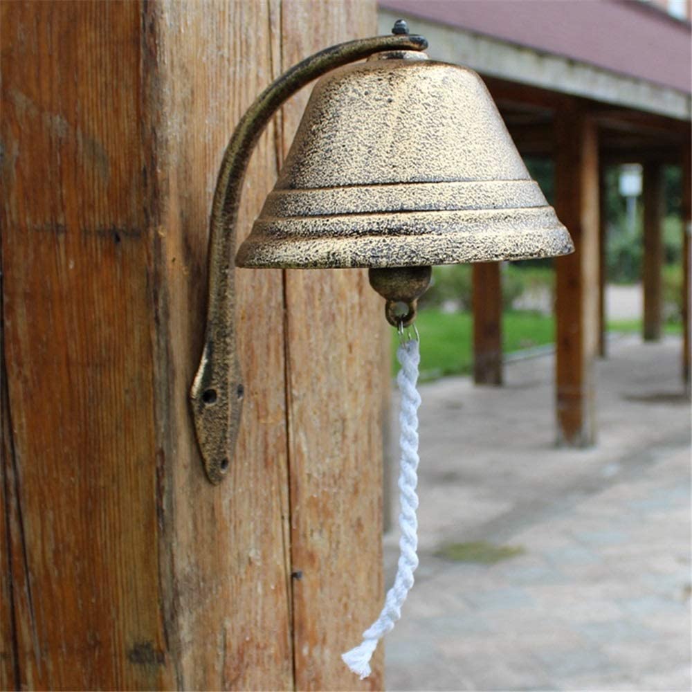 Vintage Cast Iron Doorbell - Rustic Farmhouse Wall Decor, Antique Style Bell Ornament for Home & Garden (15x12x15cm) - Perfect for Porch, Patio, Gate or Barn Decoration