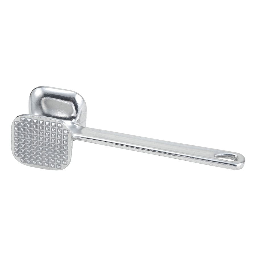 Winco AMT 2 Aluminum Meat Tenderizer Mallet - Heavy Duty Kitchen Tool for Steak, Chicken & Pork Tenderizing - Perfect for Grilling, BBQ & Home Cooking