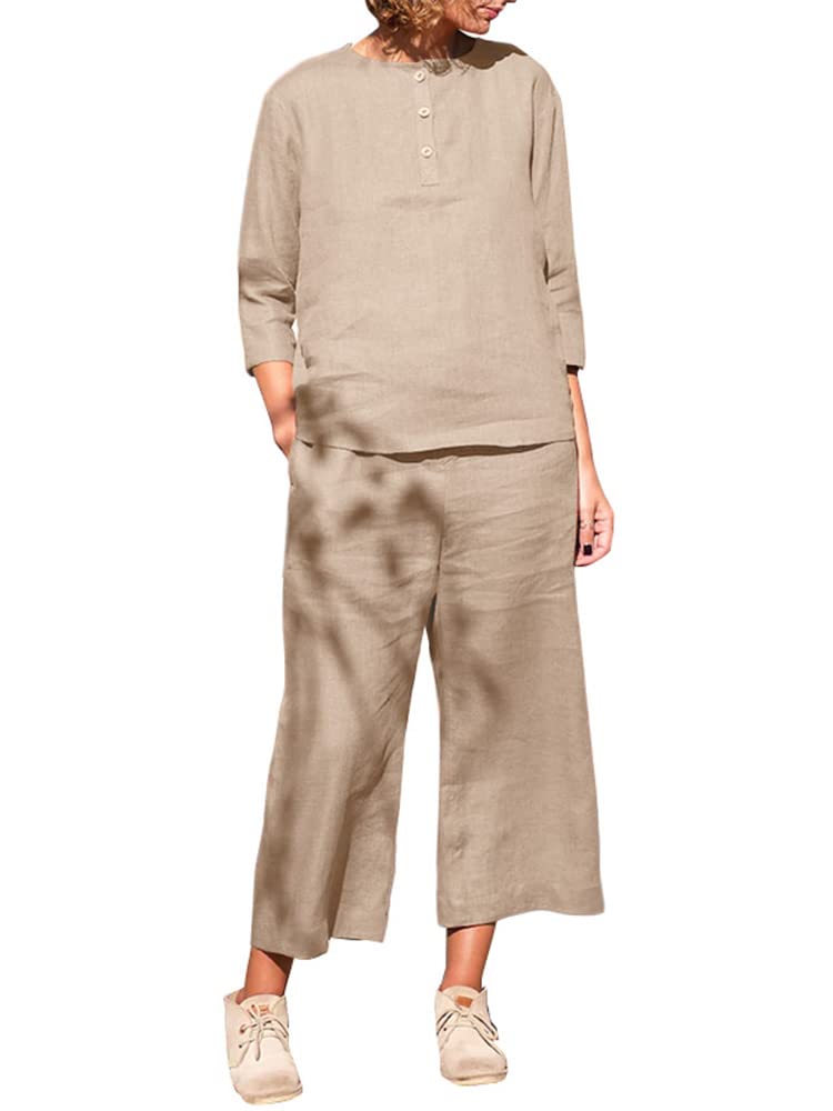 ZANZEA Women's Floral 2-Piece Outfit Set - Summer Tracksuit with Wide Leg Palazzo Pants & Top | Casual Linen Lounge Wear for Beach, Vacation & Everyday Comfort