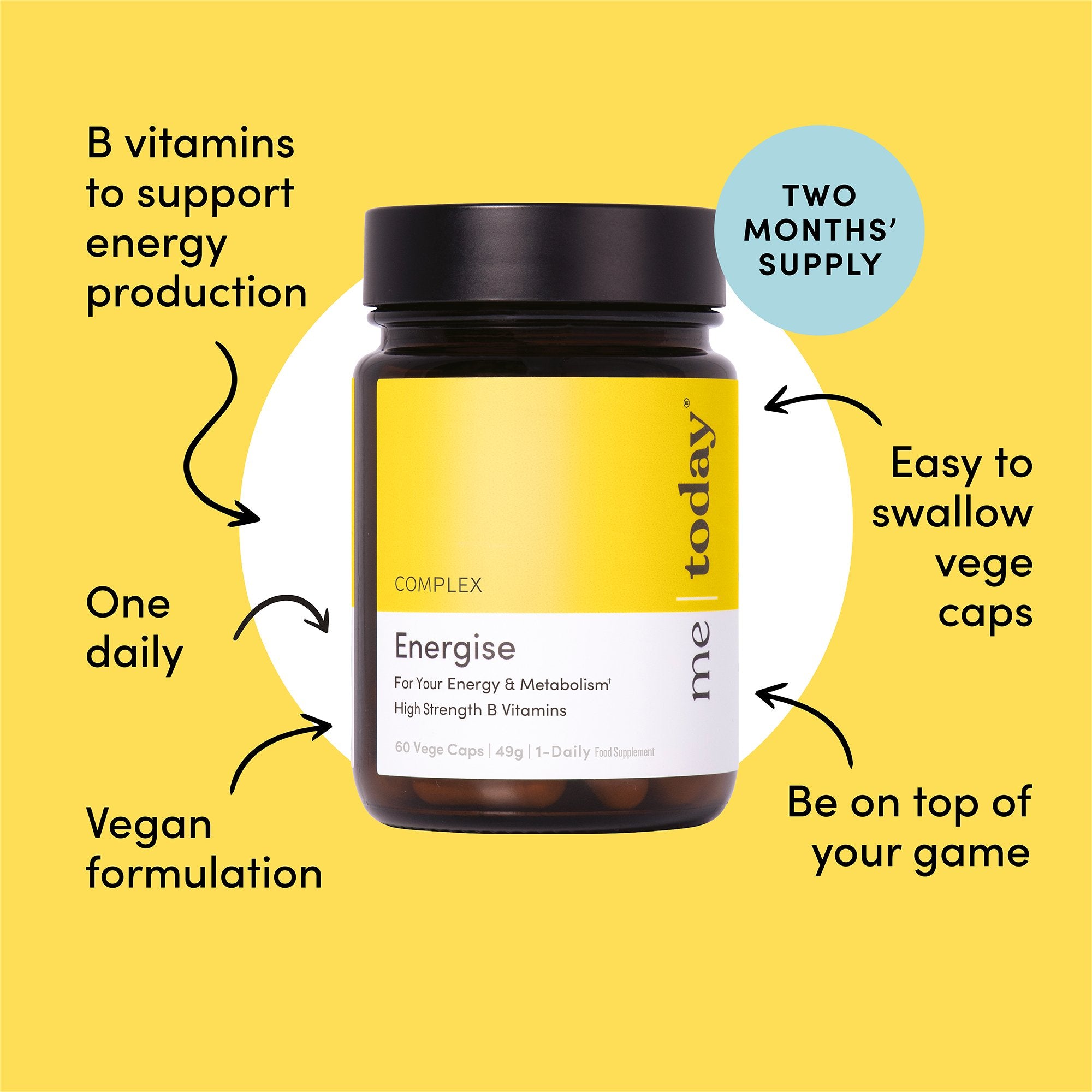 Me Today Energize - Premium Energy Booster Supplement for Enhanced Vitality & Focus | Perfect for Workouts, Study & Daily Energy Support