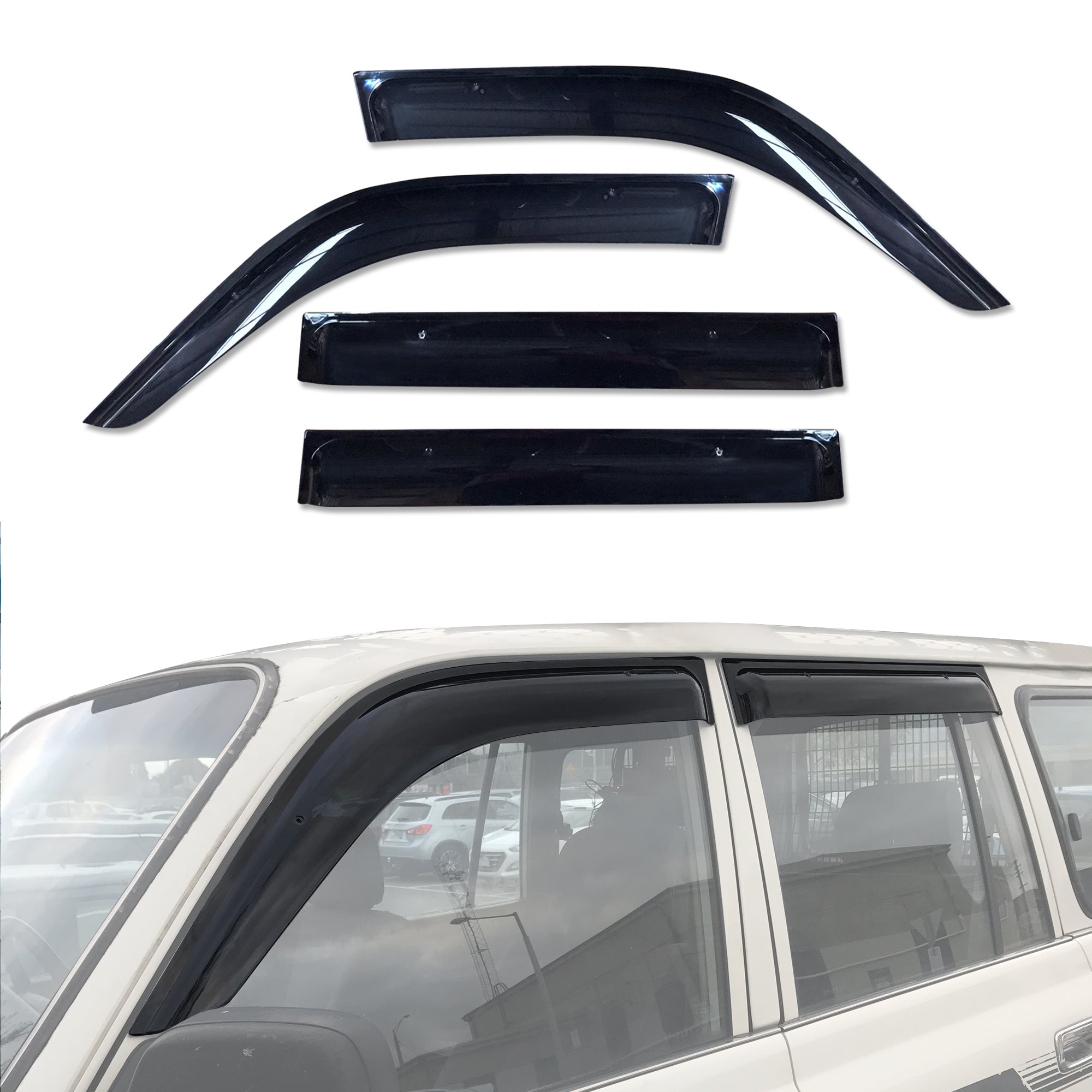Toyota Land Cruiser 80 LC80 (1990-1998) Weather Shields - Durable Injection Molded Window Deflectors for Rain & Wind Protection | Perfect for Off-Road Adventures & Daily Commuting