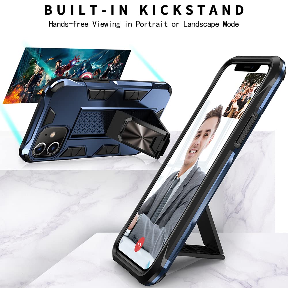 Military Shockproof iPhone 11 Pro Case with Kickstand & Magnetic Mount - Rose Gold for Outdoor & Car Use