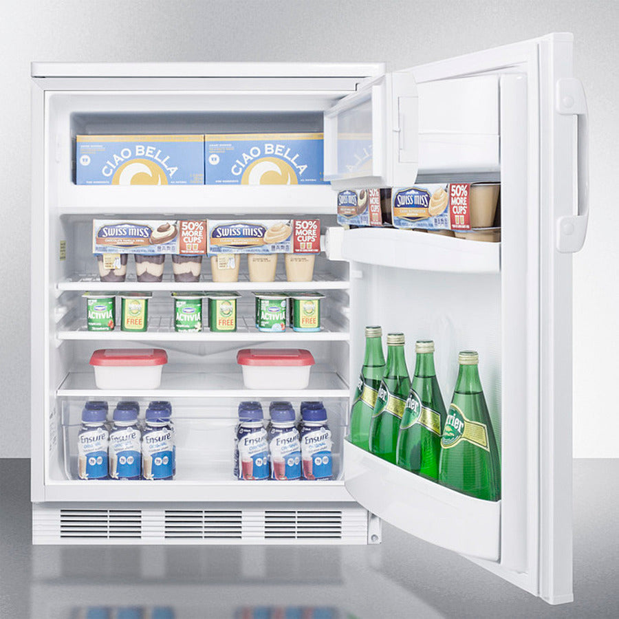 Accucold 24 Inch Wide Compact Refrigerator Freezer with Reversible Door - CT66LW - Perfect for Dorm Rooms, Apartments, Offices & Small Spaces