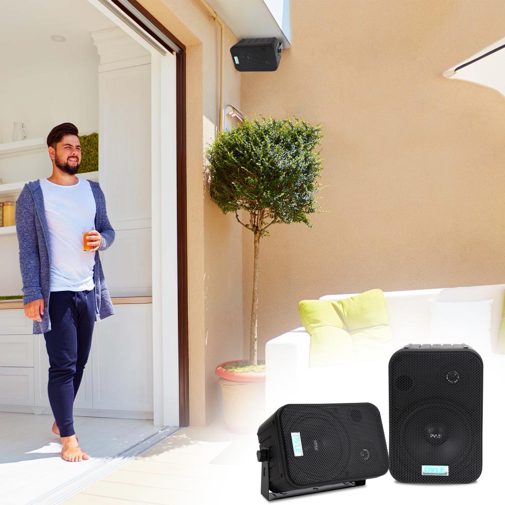 6.5 Inch Indoor Outdoor Wall Mount Speakers - Weatherproof Stereo Sound for Home Theater, Patio, Garden & Office (Pair)