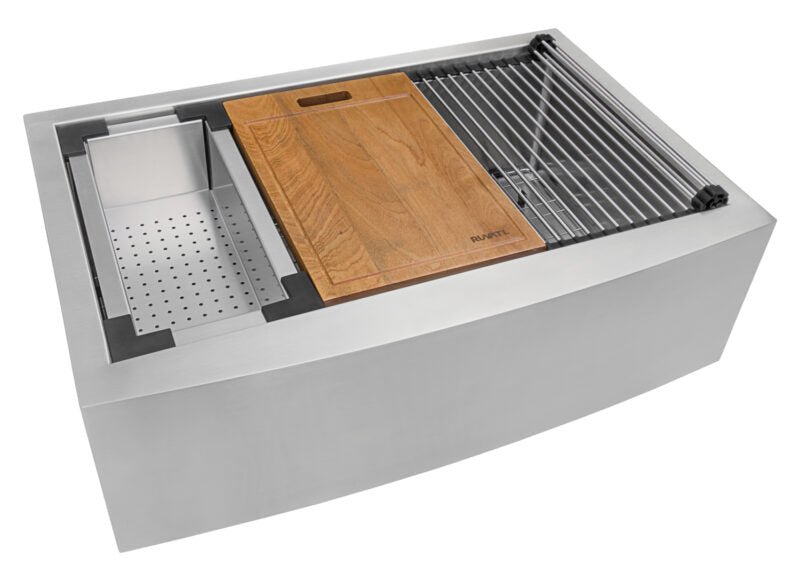 36 Inch Apron Front Farmhouse Kitchen Sink - 16 Gauge Stainless Steel Single Bowl Workstation - Perfect for Modern Farmhouse, Rustic & Country Style Kitchens