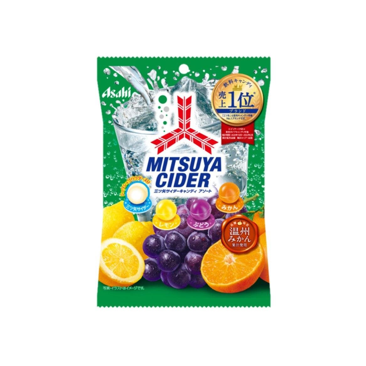 Asahi Mitsuya Cider Assorted Fruit Flavored Hard Candy 112g (4oz) - Japanese Soft Drink Inspired Sweets for Parties, Gifts & Snacking
