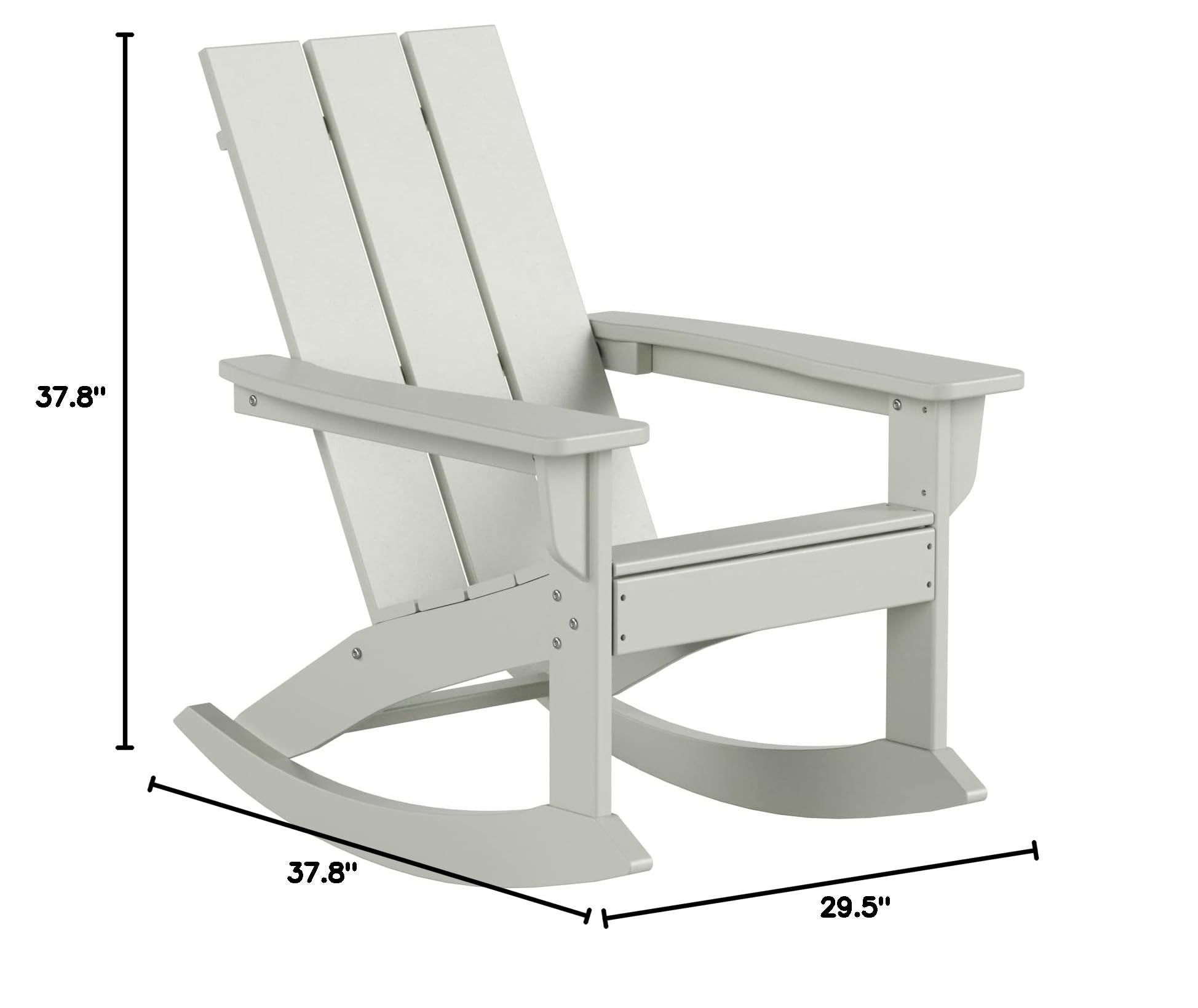WO Home Furniture 2-Piece Adirondack Rocking Chair Set - All-Weather UV-Resistant Outdoor Patio Chairs (Sand Color) - Perfect for Backyard, Garden, Deck & Poolside Relaxation