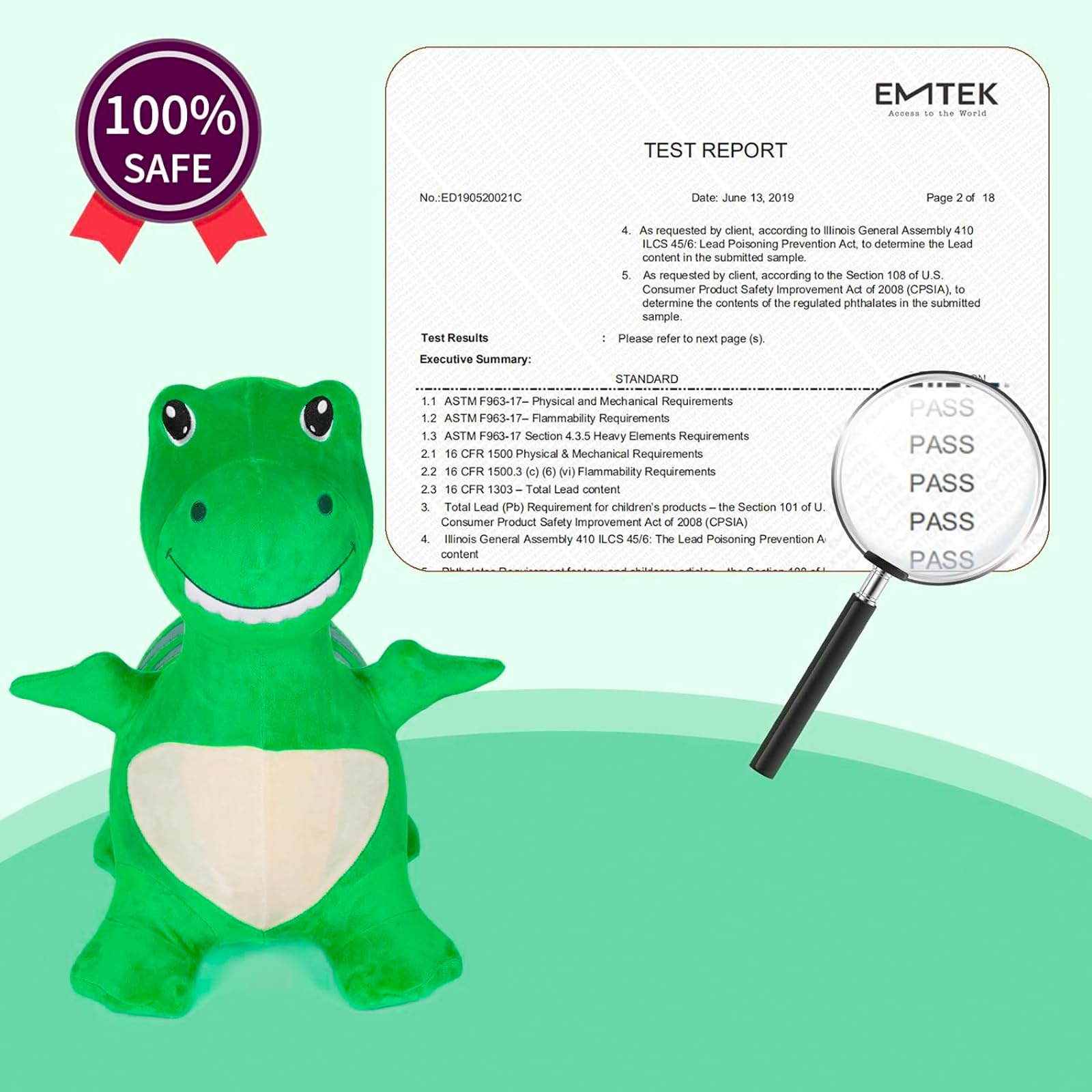 Dinosaur Ride-On Hopper Toy for Kids 2-4 Years - Bouncy Plush Animal Toy with Inflatable Base | Perfect for Outdoor Play, Birthday Parties & Active Playtime for Boys & Girls