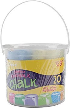 Darice Jumbo Assorted Sidewalk Chalk - 20-Piece Set (2 Pack) for Kids Outdoor Play, Driveway Art & Summer Activities