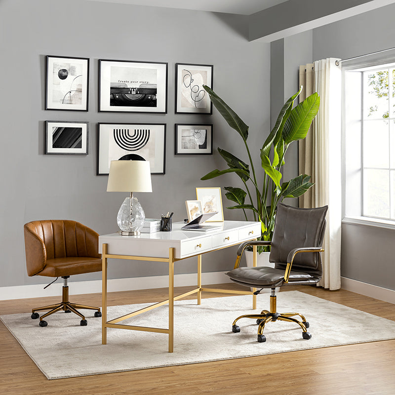 Stylish Michele Vegan Leather Task Accent Chair - Modern Office & Living Room Furniture for Home & Workspace