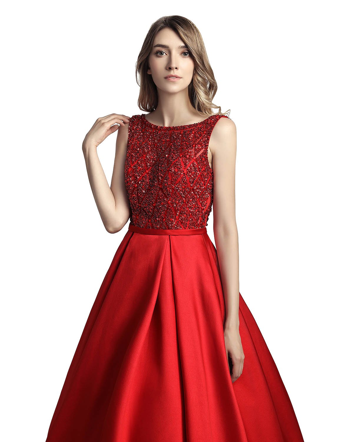 Sarahbridal Women's Prom Evening Dresses Long Beaded Pearls Wedding Party Ball Gowns - Elegant Formal Gowns for Homecoming, Quinceañera & Special Occasions