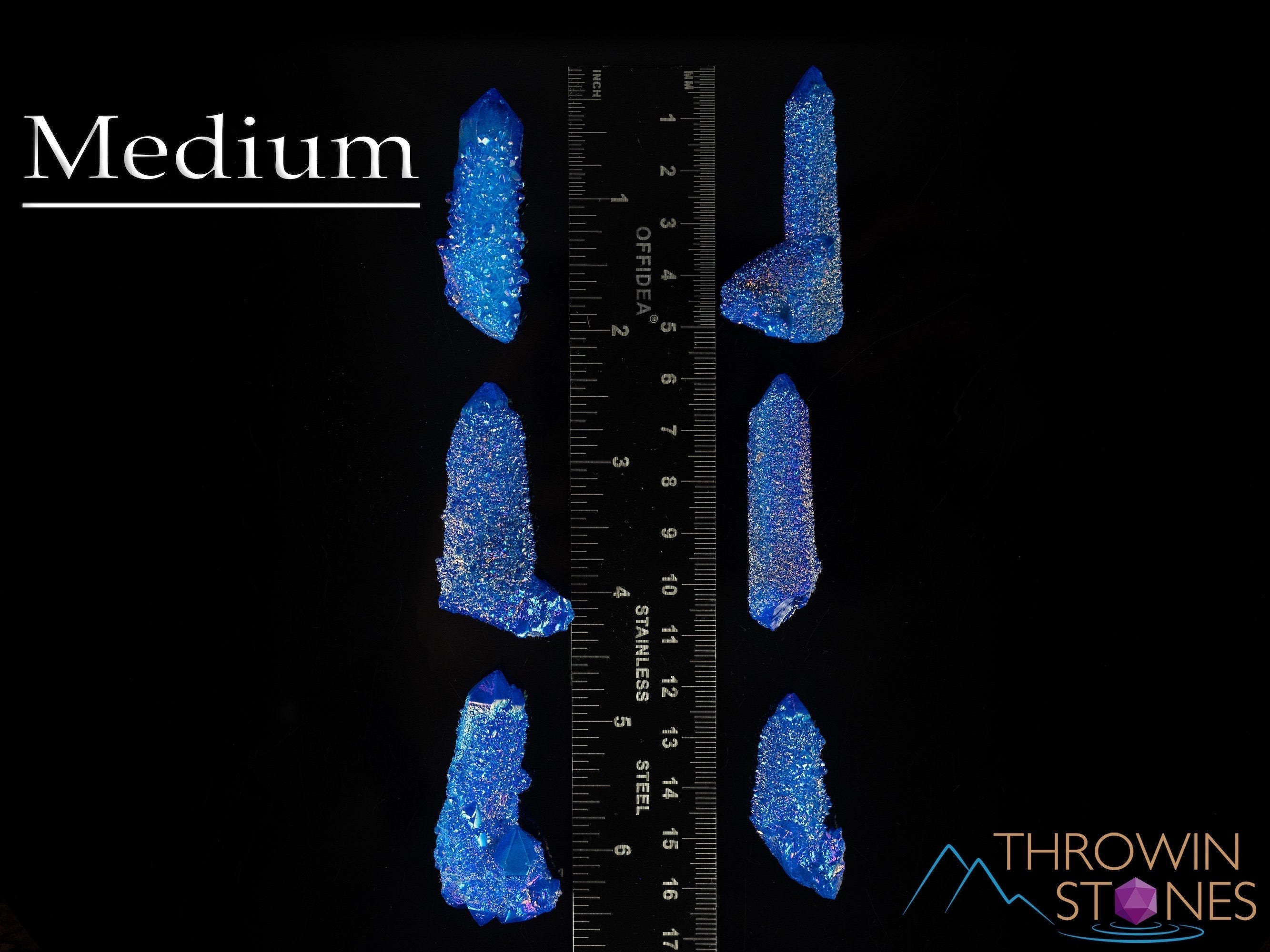 Blue Flame Aura Quartz Crystal Point - Rainbow Spirit Quartz for Healing & Meditation | Natural Crystal Decor E2133 for Home, Office & Spiritual Spaces