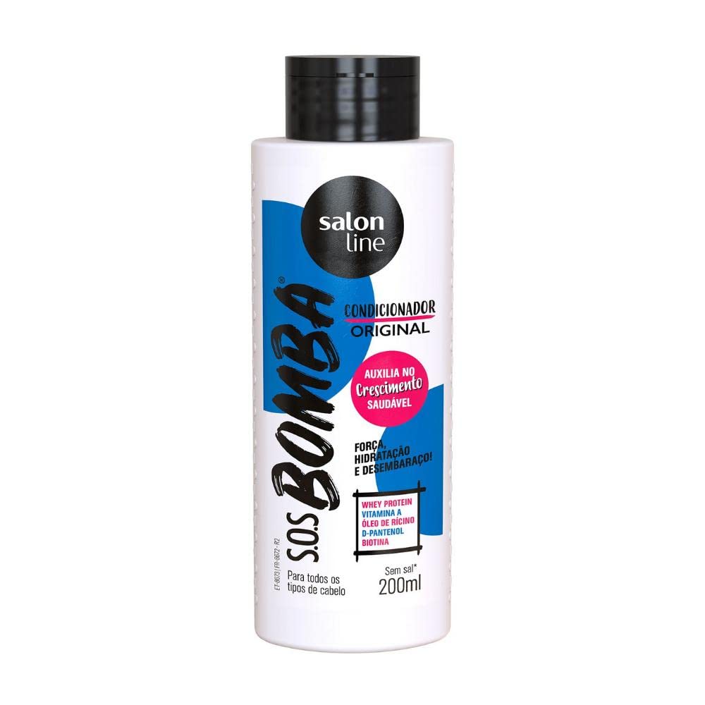 Salon Line Original SOS Bomb Shampoo + Conditioner Kit 200ml - Professional Hair Care for Damaged & Dry Hair - Perfect for Salon & Home Use