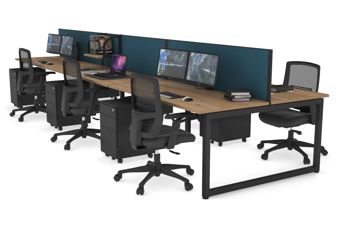 Quadro Loop Legs 6-Person Office Workstation Desk [1800L x 700W] - Modern Collaborative Workspace Solution for Team Projects & Open Office Layouts