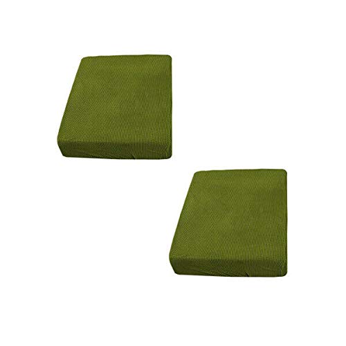 2 Pack Green Removable Sofa Slipcovers - Stretchable Seat Cushion Protector for Single Chair | Perfect for Living Room, Office & Dorm Furniture Protection