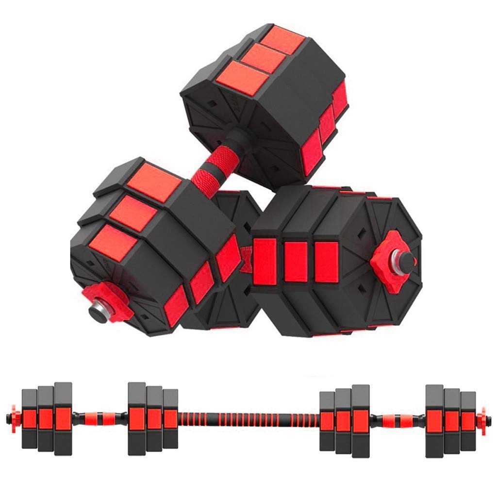 Adjustable Dumbbell Set 22-88 LB - Home Gym Equipment for Men & Women - Free Weights with Connecting Rod (Can Be Used as Barbell) - Perfect for Strength Training, Weightlifting & Home Workouts