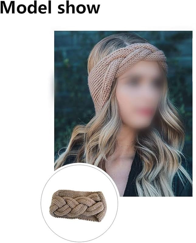 Women's Stylish Soft Acrylic Woolen Headband - Cross Bow Ear Warmer Crochet Headwrap for Winter - Warm Hairband & Earmuffs Accessories (Brown) | Perfect for Cold Weather, Outdoor Activities & Fashionable Winter Outfits