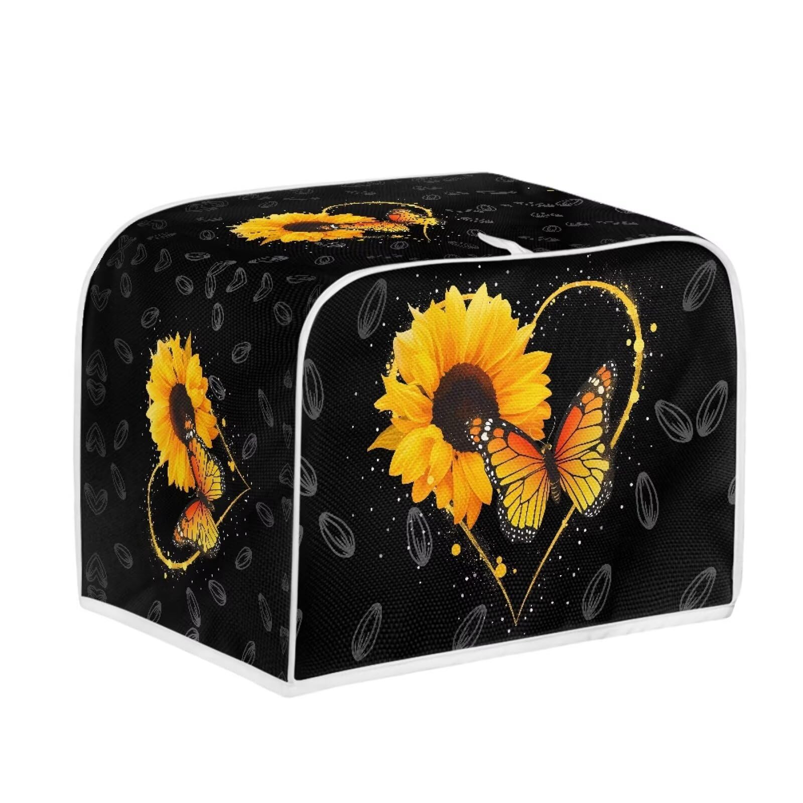 **Mumeson 2-Slice Sunflower Butterfly Toaster Cover - Lightweight Kitchen Appliance Dust Protector for Bread Maker & Toaster - Perfect for Home, Office & Dorm Use**